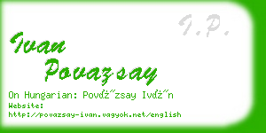 ivan povazsay business card